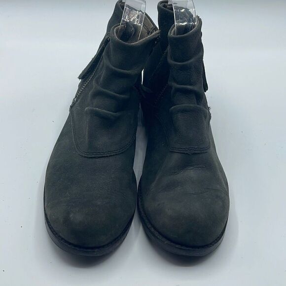 Caterpillar Women's Ankle Booties Double Zip Boots Ruched Leather Black Size 7 - Picture 6 of 16